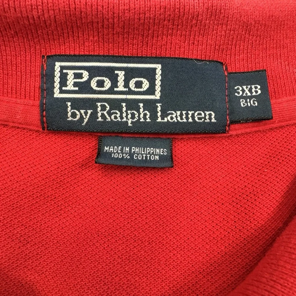 Polo By Ralph Lauren Red Short Sleeve Cotton Polo Men 3XB Classic Big and Tall